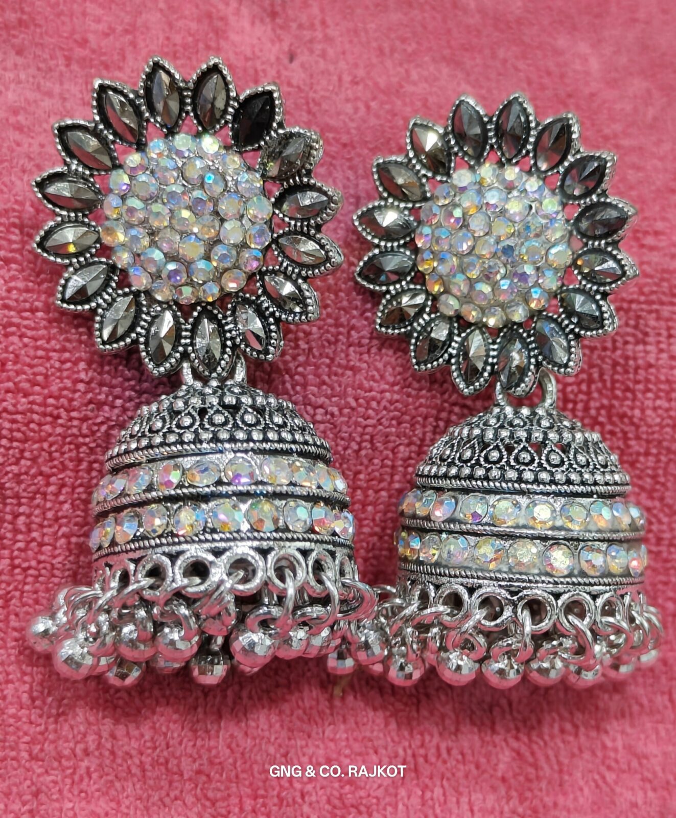 Premium Boho Vintage Oxidized Silver Jhumka Earrings – Lightweight Ethnic Statement Jewelry - Buy Online at Alikart