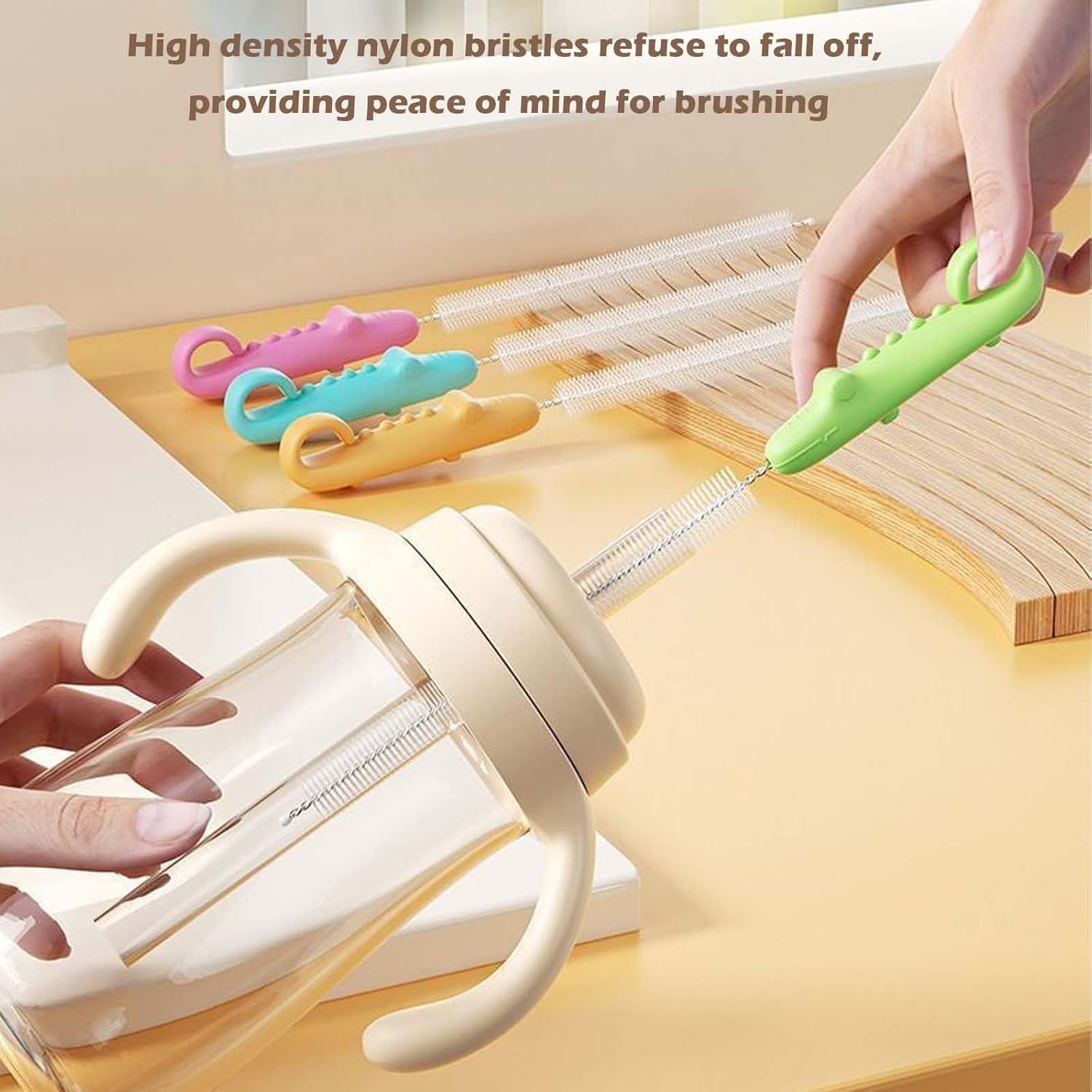Bottle Spout Cleaning Brush – Ergonomic 22 cm Flexible Handle - Detailed Feature View 6
