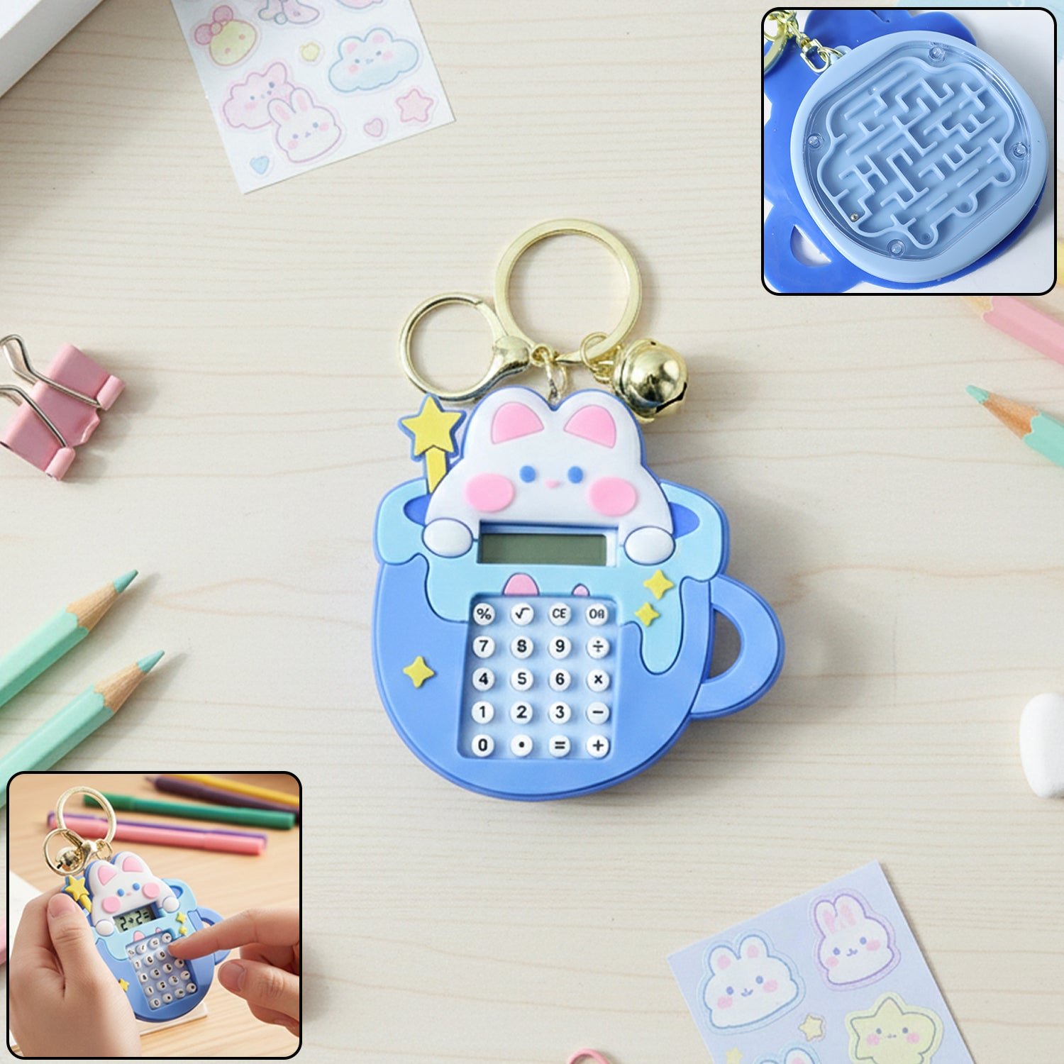 Premium Bunny Calculator Keychain – Portable Mini Digital Calculator - Buy Online at Alikart