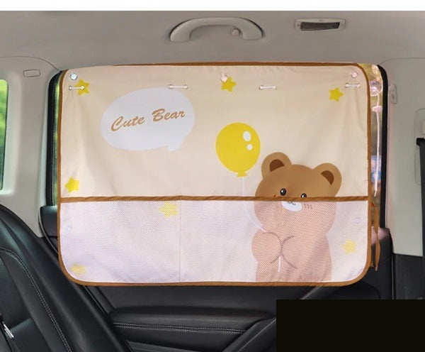 Car Window Cover With Pocket (Random Print) - Detailed Feature View 4