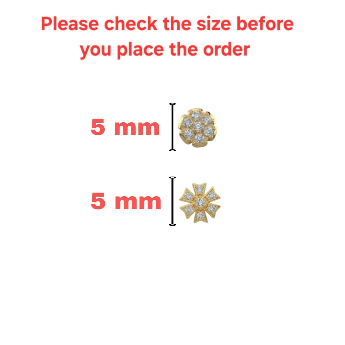 Celestial Starburst Gold-Plated Flat Back Nose Stud Set - Detailed Feature View 3