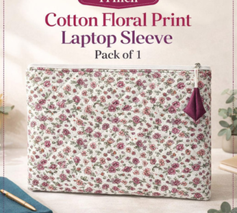 Chic 14-Inch Floral Cotton Laptop Sleeve – Padded Protective Notebook & Tablet Carrying Pouch