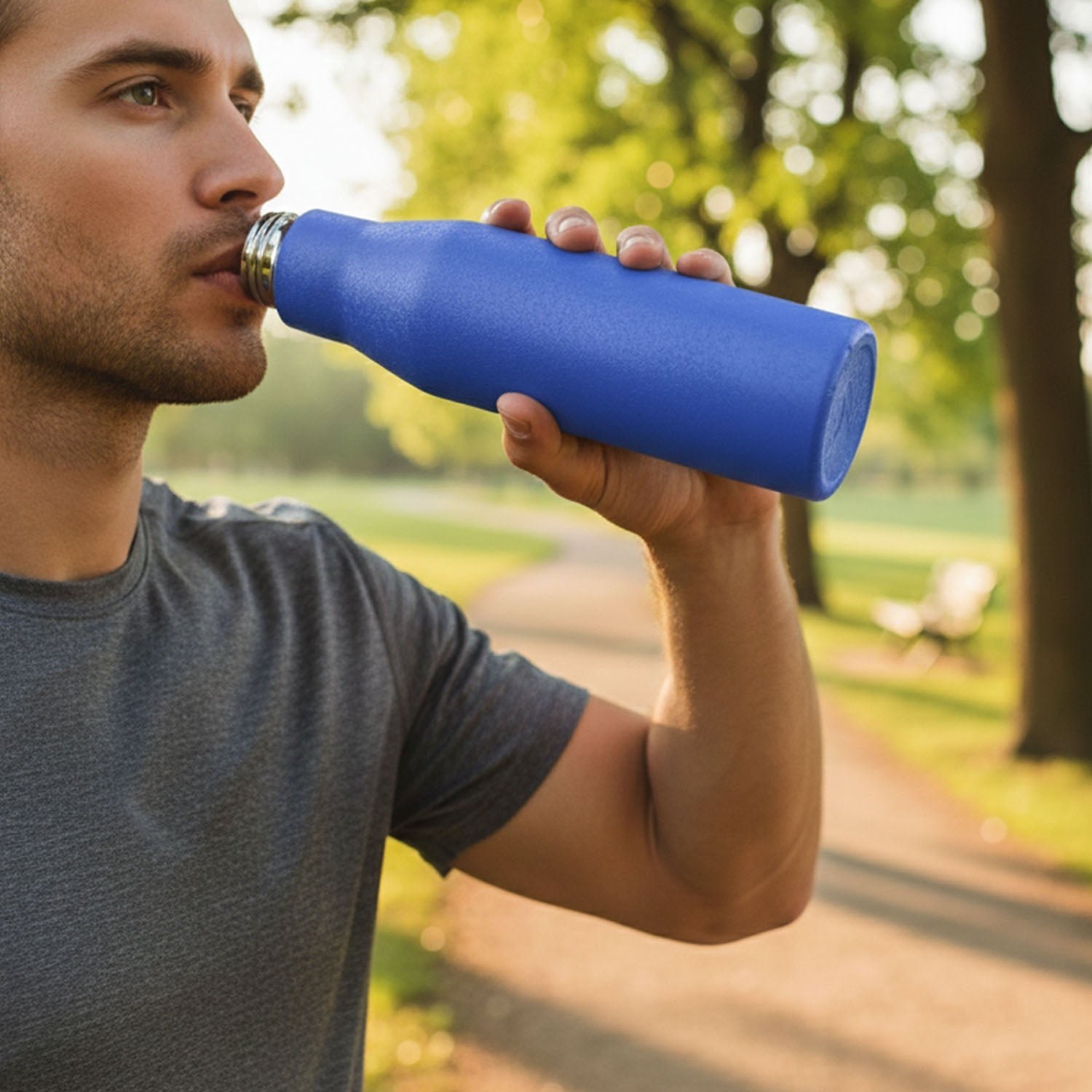 Classic Stainless Steel Water Bottle – Leakproof & Travel Friendly 1000 ML - Detailed Feature View 3