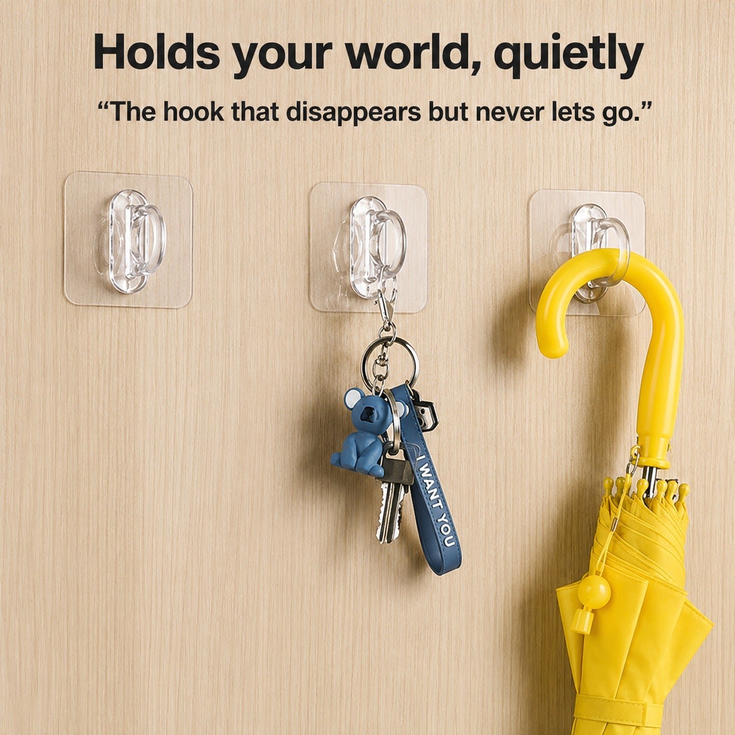 Clear Adhesive Wall Hook – Hassle-Free No-Drill Organization - Detailed Feature View 2