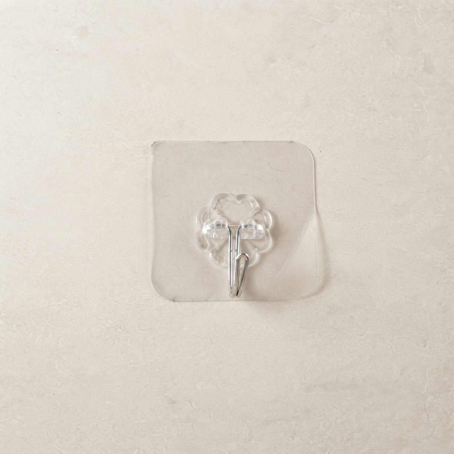 Clear Floral Self-Adhesive Wall Hook for Kitchen, Bath, and Home Organization (1 Piece) - Detailed Feature View 3