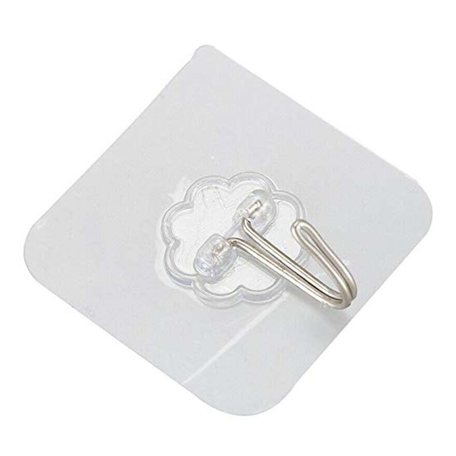 Clear Floral Self-Adhesive Wall Hook for Kitchen, Bath, and Home Organization (1 Piece) - Detailed Feature View 4