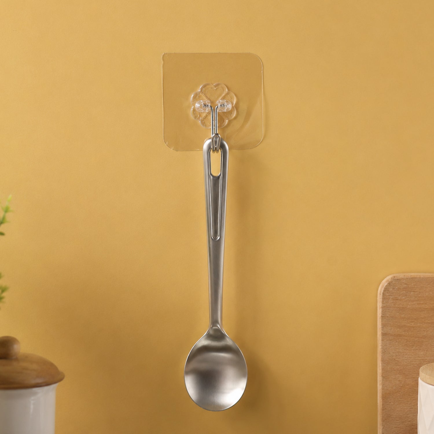 Clear Floral Self-Adhesive Wall Hook for Kitchen, Bath, and Home Organization (1 Piece) - Detailed Feature View 7