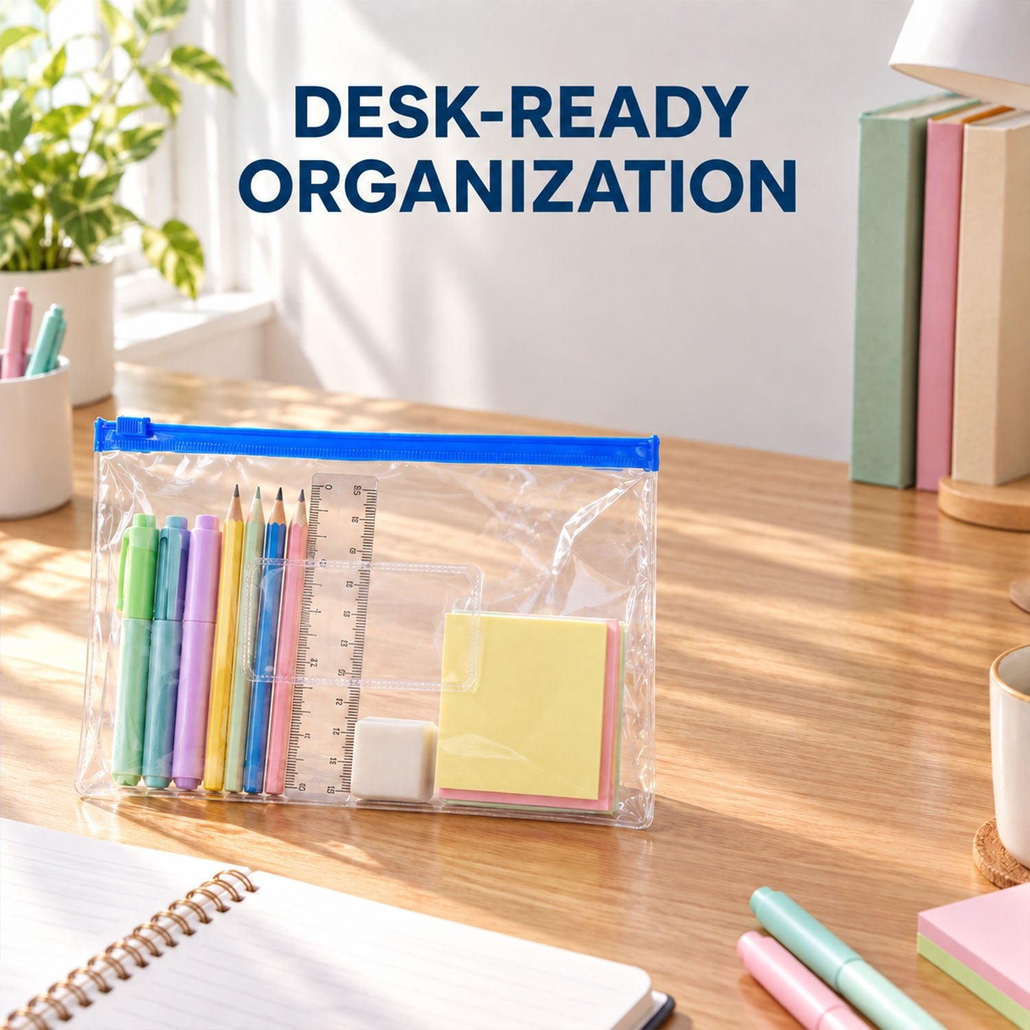 Clear View Zipper Storage Pouches - Multipurpose Document & Stationery Organizers - Detailed Feature View 3