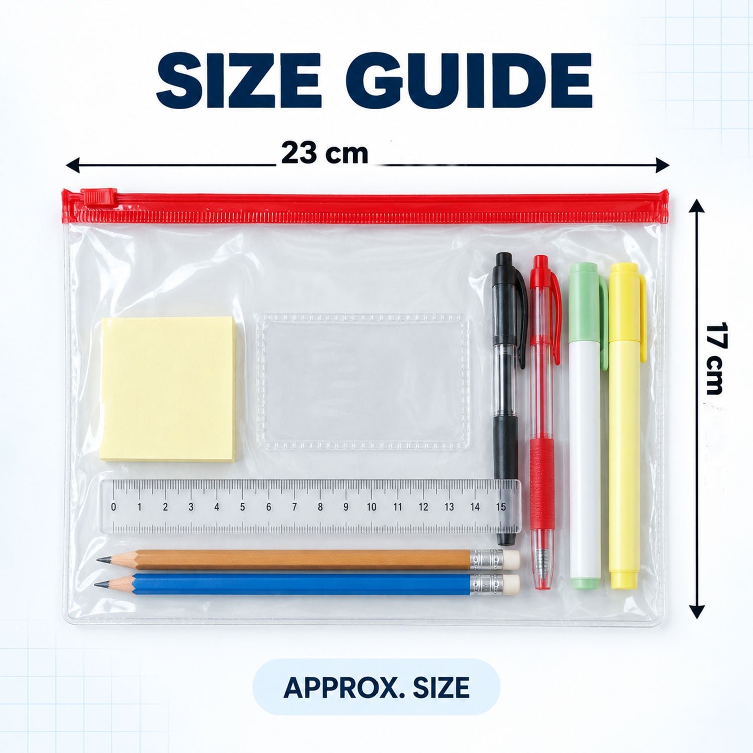 Clear View Zipper Storage Pouches - Multipurpose Document & Stationery Organizers - Detailed Feature View 5