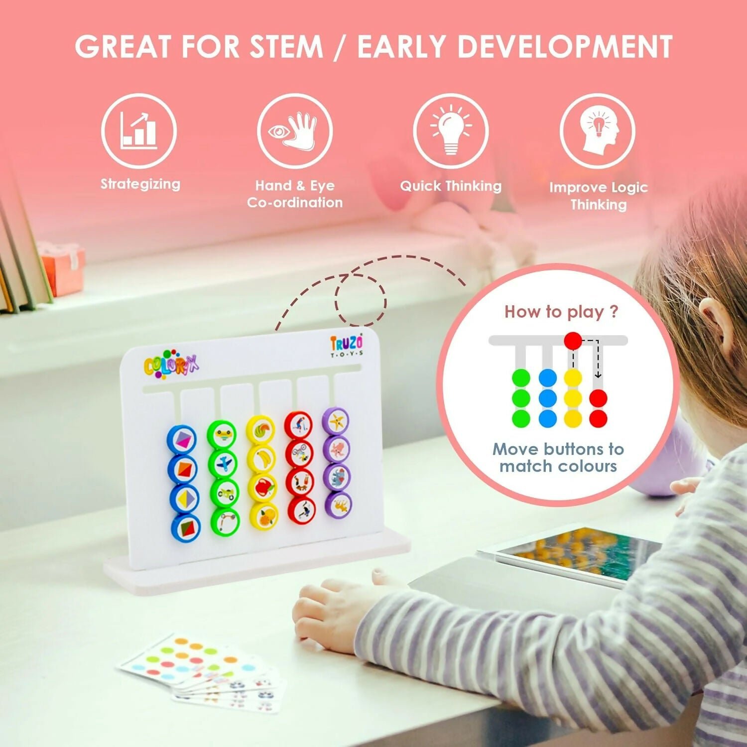 Color Matching Puzzle – Engaging STEM Board Game for Kids - Detailed Feature View 2