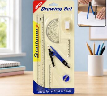 Comprehensive 8-Piece Math Geometry Tool Set with Protective Case