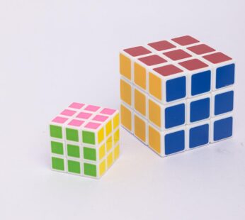 Cube, Rubik’s Cube, Toy for Kids, 1 Big & 1 Small Cube, Multicolour, Plastic, Set of 2