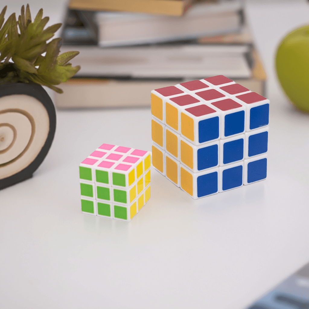 Cube, Rubik's Cube, Toy for Kids, 1 Big & 1 Small Cube, Multicolour, Plastic, Set of 2 - Detailed Feature View 1