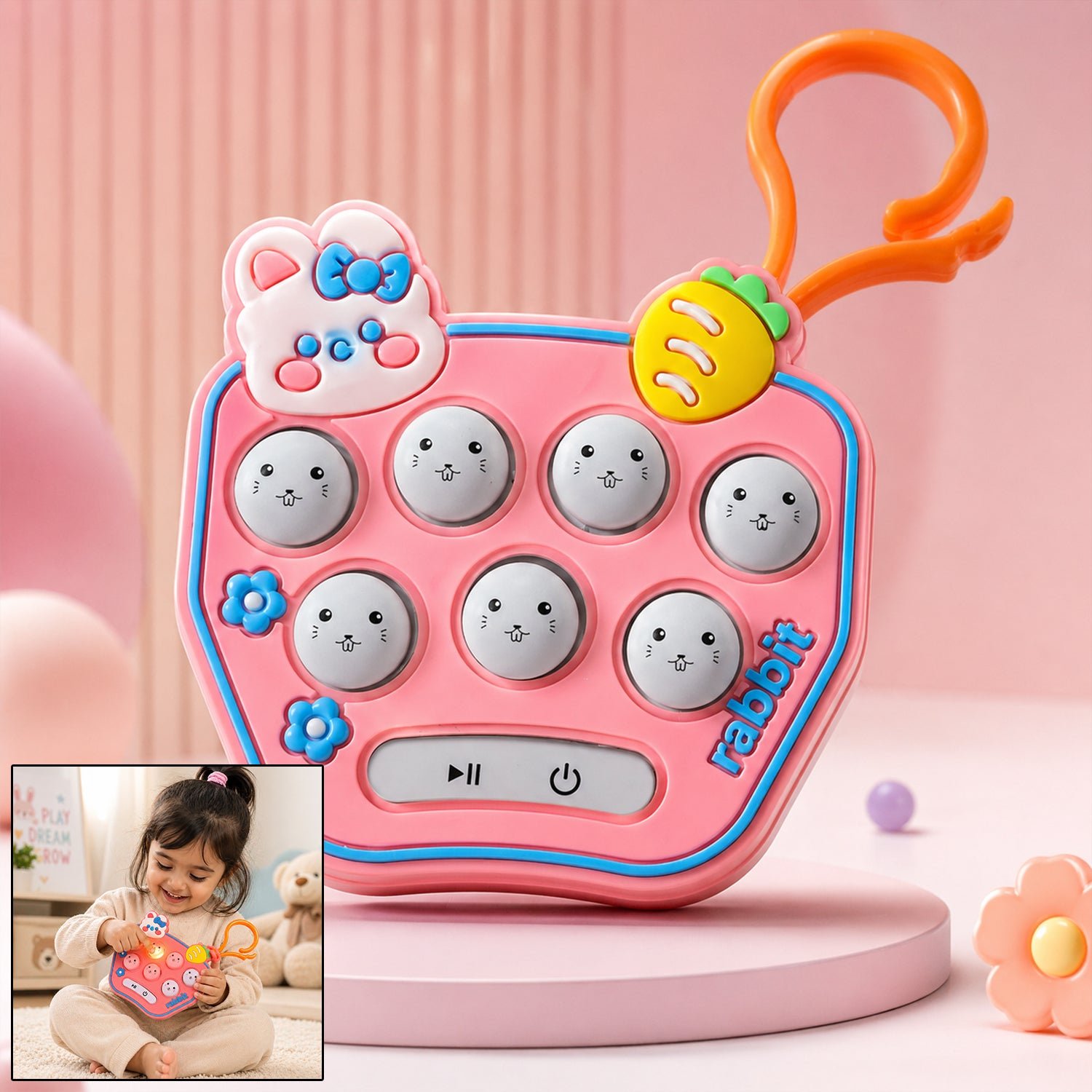 Premium Cute Cartoon Music Push Button Toy Keychain – Light & Portable Fun - Buy Online at Alikart