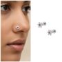 Premium Dainty Silver-Plated Ruby Floral Nose Studs - 2 Piece Set - Buy Online at Alikart