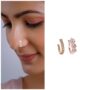 Premium Dazzling Triple CZ Clip-On Nose Ring in Gold & Rose Gold - Buy Online at Alikart