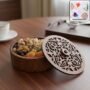 Premium Decorative Round Compartment Dry Fruit & Snack Organizer Box - Buy Online at Alikart