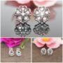 Premium Diamond-Style Stud Earrings Set – Elegant Floral & Leaf Designs - Buy Online at Alikart