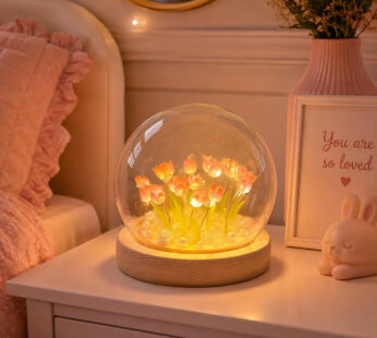 DIY Tulip Flower Lamp Kit – Cozy LED Light & Glass Dome