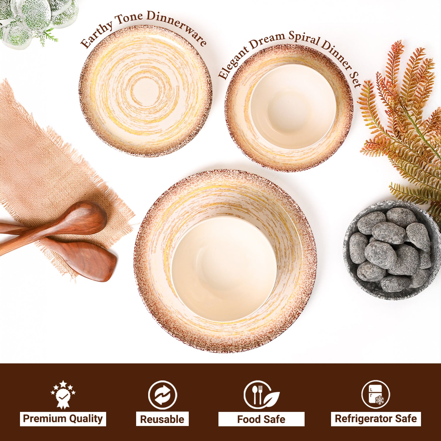 Dreams Spiral Dinner Set – 14 Pcs - Detailed Feature View 3