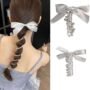 Premium Elastic Bow Spiral Hair Ties – Shiny Braided Bowknot Ponytail Holders, Silvery Telephone Wire Hairbands for Girls & Teens(1 Pc) - Buy Online at Alikart