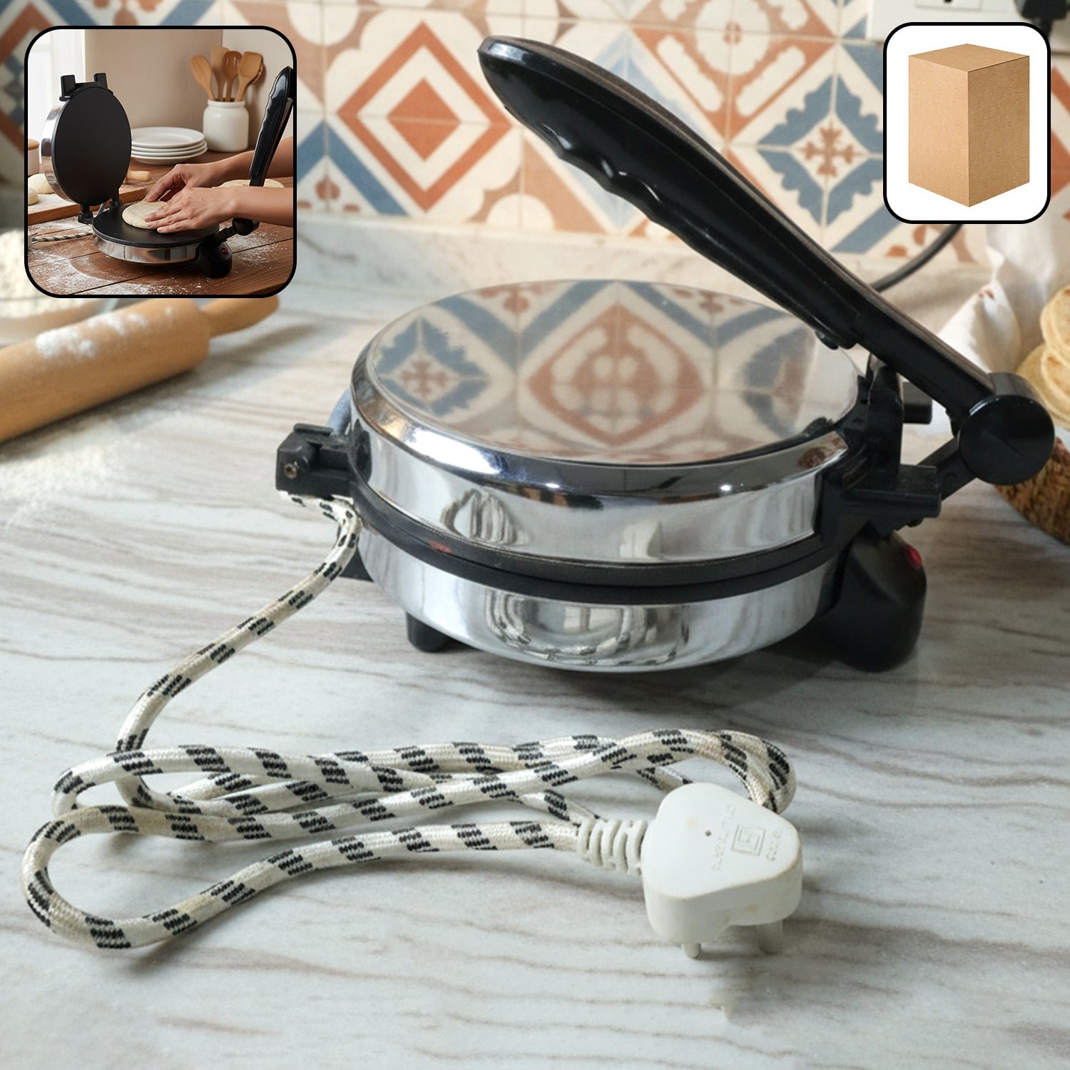 Premium Electric Roti Maker – Stainless Steel Flatbread Cooker for Quick Meals - Buy Online at Alikart