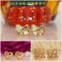 Premium Elegant 18K Gold-Plated Stud Earring Trio – Butterfly, Floral & Heart Collection - Buy Online at Alikart