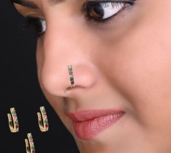 Elegant 3-Piece Non-Piercing Cubic Zirconia Nose Cuff Set