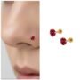 Premium Elegant Ruby-Style Gemstone Nose Studs – Gold-Plated Dainty Set of 2 - Buy Online at Alikart