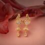 Premium Elegant Swan Motif Crystal Drop Earrings – Gold-Tone Statement Jewelry - Buy Online at Alikart