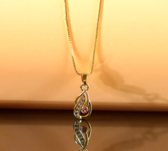 Elegant Teardrop Pendant Necklace in Gold-Tone with Soft Pink Gemstone