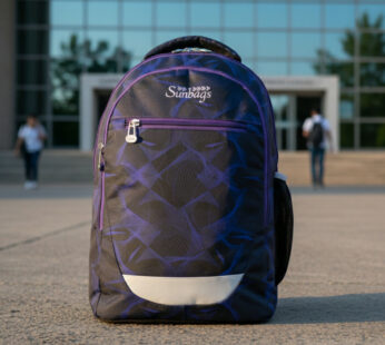 Ergonomic Purple Geometric Laptop Backpack for School and Travel