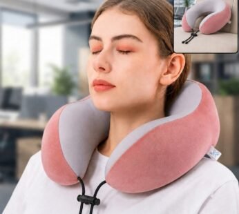 Ergonomic U-Shaped Travel Neck Pillow with Adjustable Chin Support
