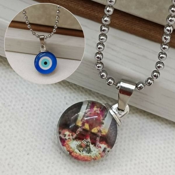 Evil Eye Shivling Pendant – Spiritual Protection Jewellery - Detailed Feature View 3