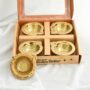 Premium Exquisite Ceramic Gold-Plated Diya Set of 4 for Festive Home Decor and Spiritual Rituals - Buy Online at Alikart