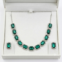 Premium Exquisite Emerald Green CZ Luxury Statement Necklace & Earrings Set - Buy Online at Alikart