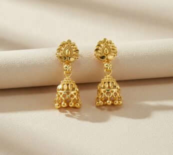 Exquisite Gold-Plated Traditional Jhumka Earrings for Festive Elegance