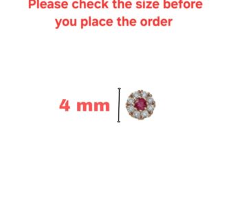 Exquisite Rose Gold Ruby Nose Studs – 4 Piece Elegant Piercing Collection