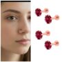 Premium Exquisite Rose Gold Ruby Red Nose Stud Set - 4 Piece Combo - Buy Online at Alikart