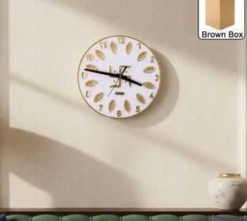 Exquisite Silver Resin Swastik Decorative Wall Clock with Botanical Accents