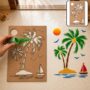 Premium Exquisite Wooden Tropical Rangoli Stencil for Stunning Floor Art - Buy Online at Alikart