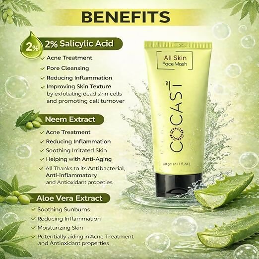 Face Wash with Neem & Aloe Vera – Gentle Daily Cleansing for All Skin Types - Detailed Feature View 1