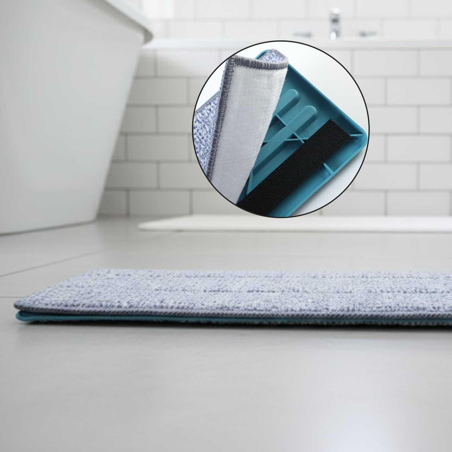 Flat Floor Cleaning Mop – Long Handle & Slim Rectangular Head - Detailed Feature View 3