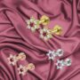 Premium Floral Flat Back Stud Earring Set – Trio Pack in Gold, Rose Gold & Silver - Buy Online at Alikart