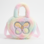 Premium Fluffy Butterfly Crossbody Bag for Girls – Soft Plush Fur Kids Sling Purse - Buy Online at Alikart
