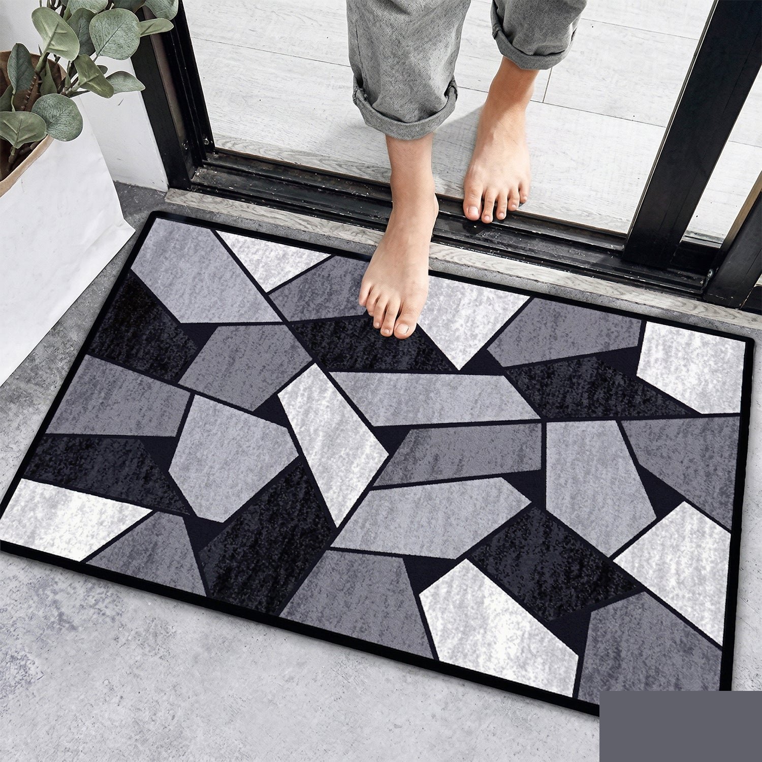 Premium Geometric Anti Slip Door Floor Mat – Stylish & Water Absorbent - Buy Online at Alikart