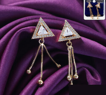 Geometric Cubic Zirconia Triangle Dangle Earrings – Lightweight Elegance