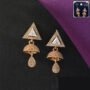 Premium Geometric CZ Stone Jhumka Drop Earrings – Modern Ethnic Elegance - Buy Online at Alikart