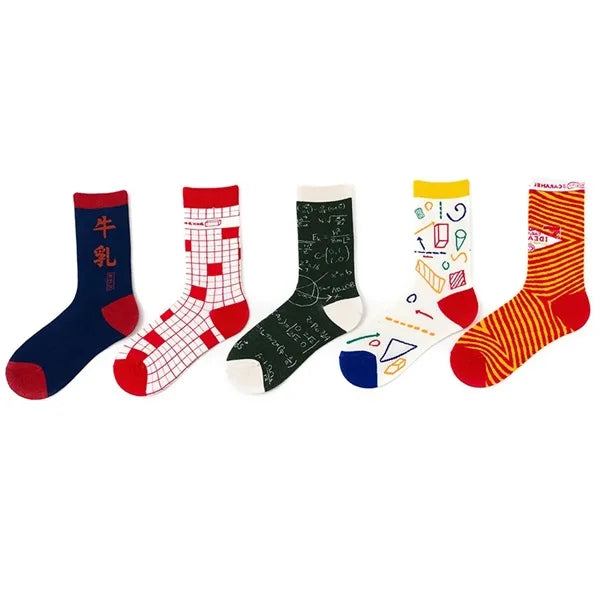 Premium Geometric Print Socks – Fashionable Cotton Blend Casual Socks (Random color sock- Pack of 1 Pair) - Buy Online at Alikart