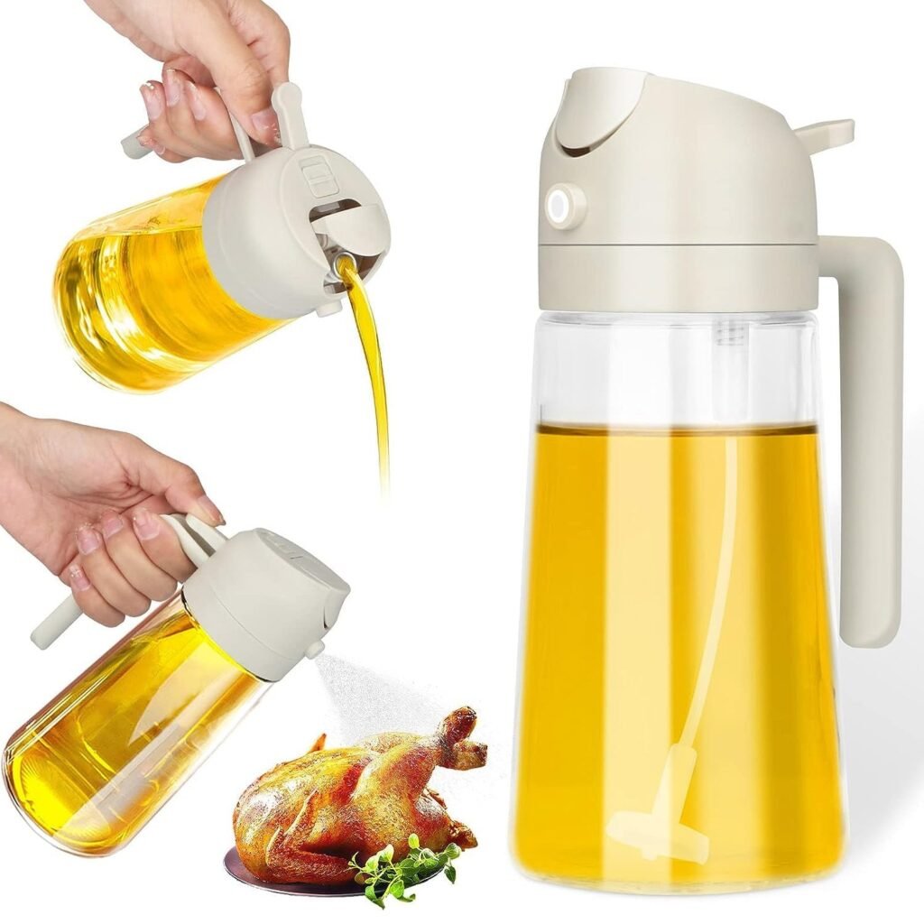 Premium Glass Oil Dispenser Bottle – 2-in-1 Pour & Spray, 500 ml - Buy Online at Alikart